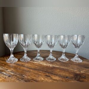 Mikasa Crystal Parklane Pattern Set of 6 Water Goblets